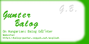 gunter balog business card